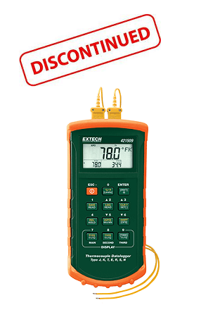 Extech 421509: 7 Thermocouple Dual Input Datalogger with Alarm