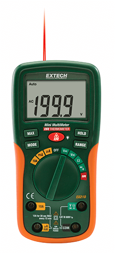 Extech EX210: 8 Function Mini Digital MultiMeter with IR