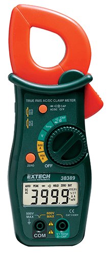 Extech 38389: 600A True RMS AC/DC Clamp Meter