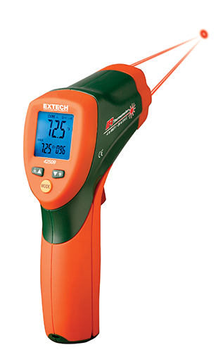 Extech 42509: Dual Laser IR Thermometer with Color Alert
