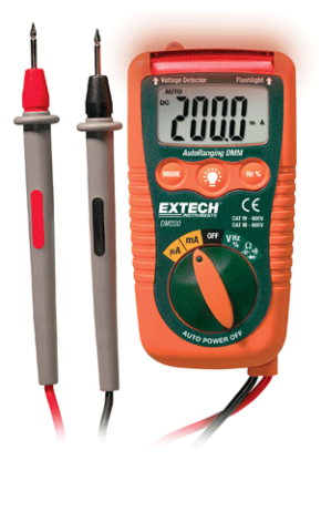 Extech DM220: Mini Pocket MultiMeter with Non-Contact Voltage Detector