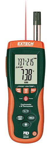 Extech HD500: Psychrometer with InfraRed Thermometer