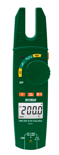 Extech MA160: True RMS 200A AC/DC Open Jaw Clamp Meter