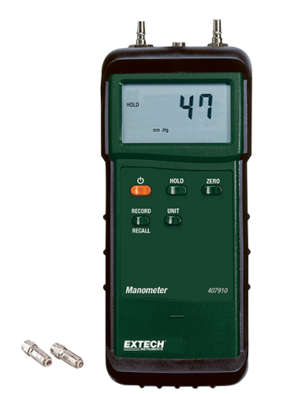 Extech 407910: Heavy Duty Differential Pressure Manometer (29psi)